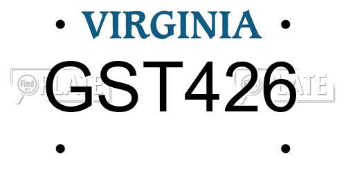 GST426 Virginia License Plate