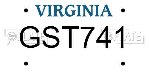 GST741 Virginia License Plate