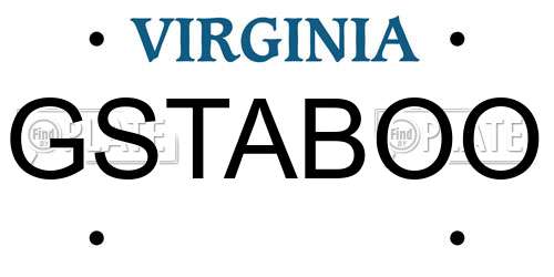 GSTABOO Virginia License Plate