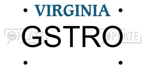 GSTRO Virginia License Plate
