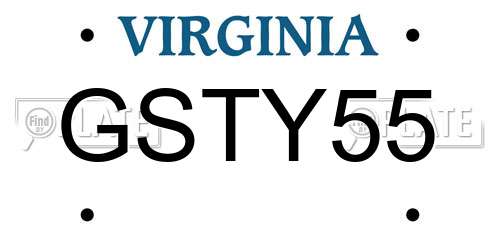 GSTY55 Virginia License Plate