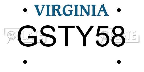 GSTY58 Virginia License Plate