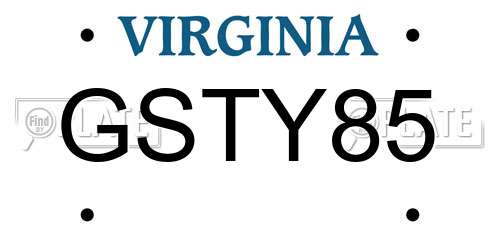 GSTY85 Virginia License Plate