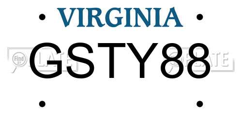 GSTY88 Virginia License Plate