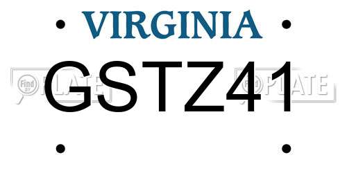 GSTZ41 Virginia License Plate