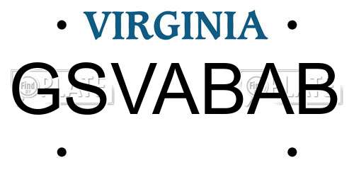 GSVABAB Virginia License Plate