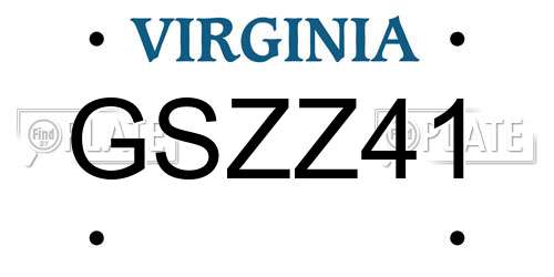 GSZZ41 Virginia License Plate