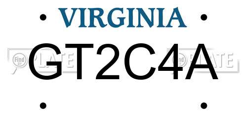 GT2C4A Virginia License Plate