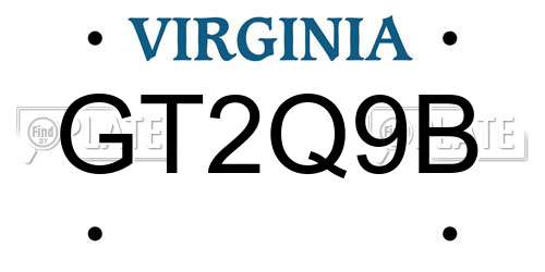 GT2Q9B Virginia License Plate