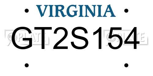 GT2S154 Virginia License Plate