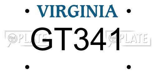 GT341 Virginia License Plate
