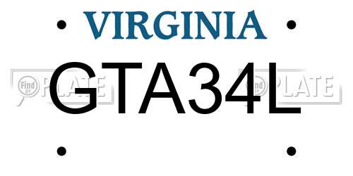 GTA34L Virginia License Plate