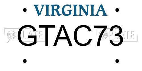 GTAC73 Virginia License Plate