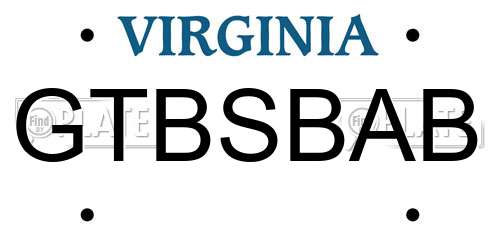 GTBSBAB Virginia License Plate