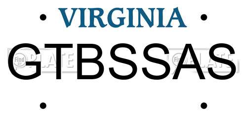 GTBSSAS Virginia License Plate