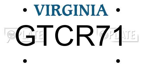 GTCR71 Virginia License Plate