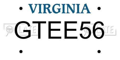 GTEE56 Virginia License Plate
