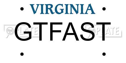 GTFAST Virginia License Plate