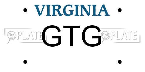 GTG Virginia License Plate