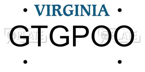 GTGPOO Virginia License Plate