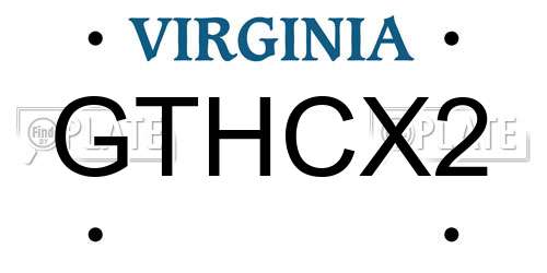GTHCX2 Virginia License Plate