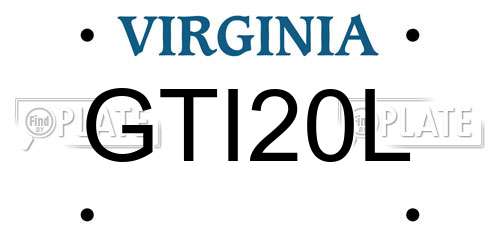 GTI20L Virginia License Plate
