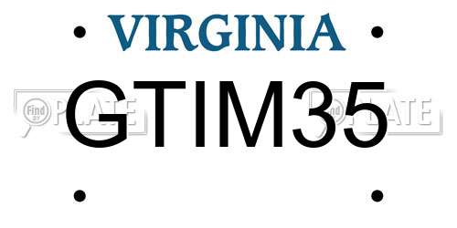 GTIM35 Virginia License Plate