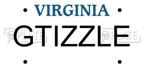 GTIZZLE Virginia License Plate