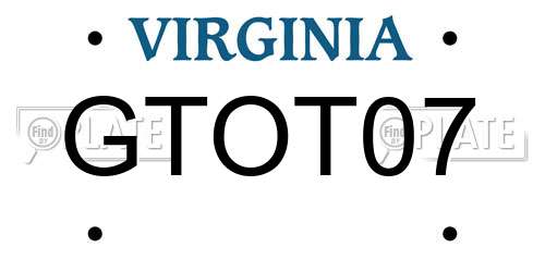 GTOT07 Virginia License Plate