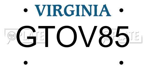 GTOV85 Virginia License Plate