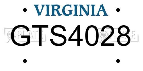GTS4028 Virginia License Plate