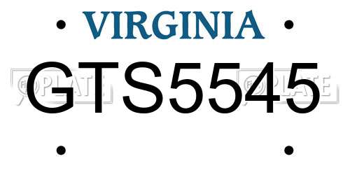GTS5545 Virginia License Plate