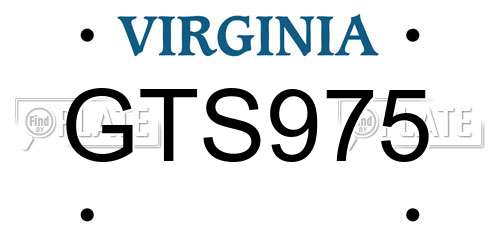 GTS975 Virginia License Plate