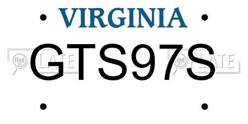 GTS97S Virginia License Plate