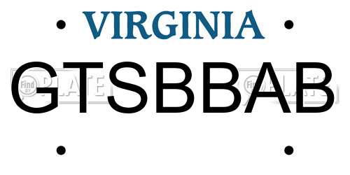 GTSBBAB Virginia License Plate