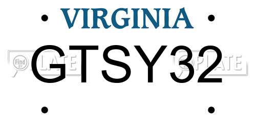 GTSY32 Virginia License Plate