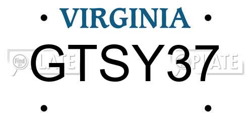 GTSY37 Virginia License Plate