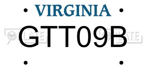 GTT09B Virginia License Plate