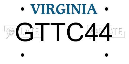 GTTC44 Virginia License Plate