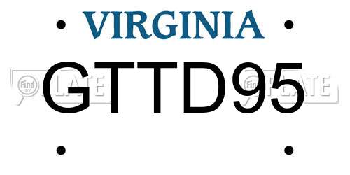 GTTD95 Virginia License Plate