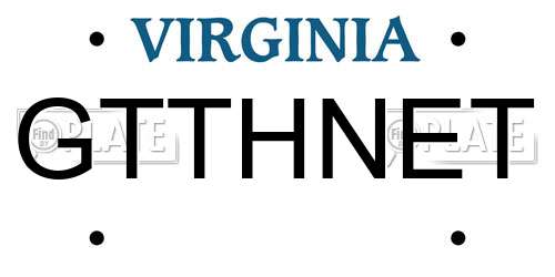 GTTHNET Virginia License Plate