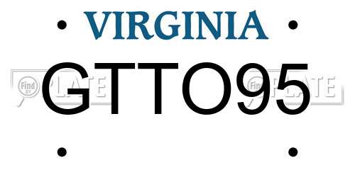 GTTO95 Virginia License Plate