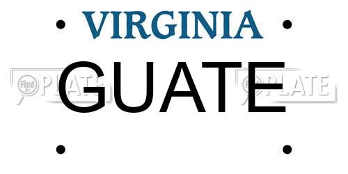 GUATE Virginia License Plate