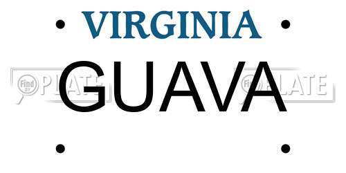GUAVA Virginia License Plate