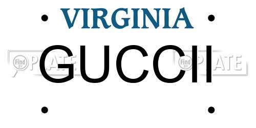 GUCCII Virginia License Plate