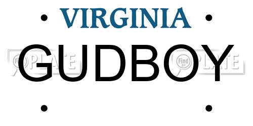 GUDBOY Virginia License Plate