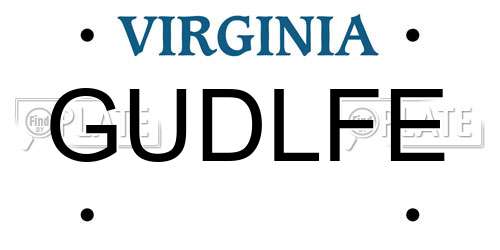 GUDLFE Virginia License Plate