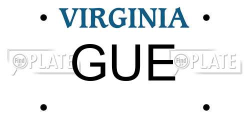 GUE Virginia License Plate