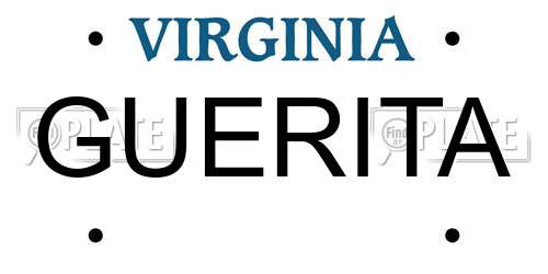 GUERITA Virginia License Plate