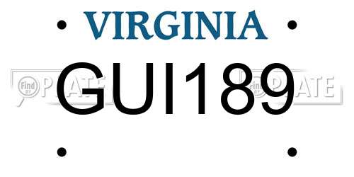 GUI189 Virginia License Plate